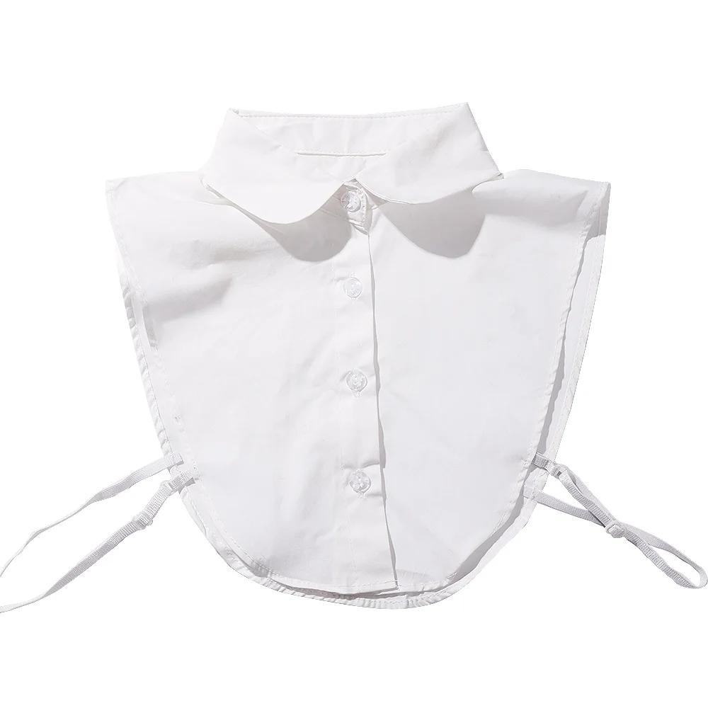 Women s Fashion White Cotton Fake Collar Simple Half Shirt Style Fake Collar Versatile and Convenient Detachable Collar
