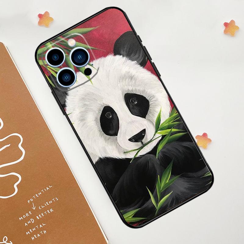 Panda Animal Cute Bear Phone Case For iPhone 17 Pro Max 11 14 15 16 Pro Max 12 13 Mini 16 Plus 16e 17 Air Funda