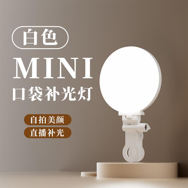 Portable Rechargeable Clip-On LED Fill Light for Mobile Phone Laptop Video Streaming Outdoor Photography Makeup Lighting