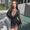 Chic European & American Spring/Autumn Women's Dress: Sleek, Sexy, Bodycon Hip Skirt with Long Sleeves for Nightclub Wear