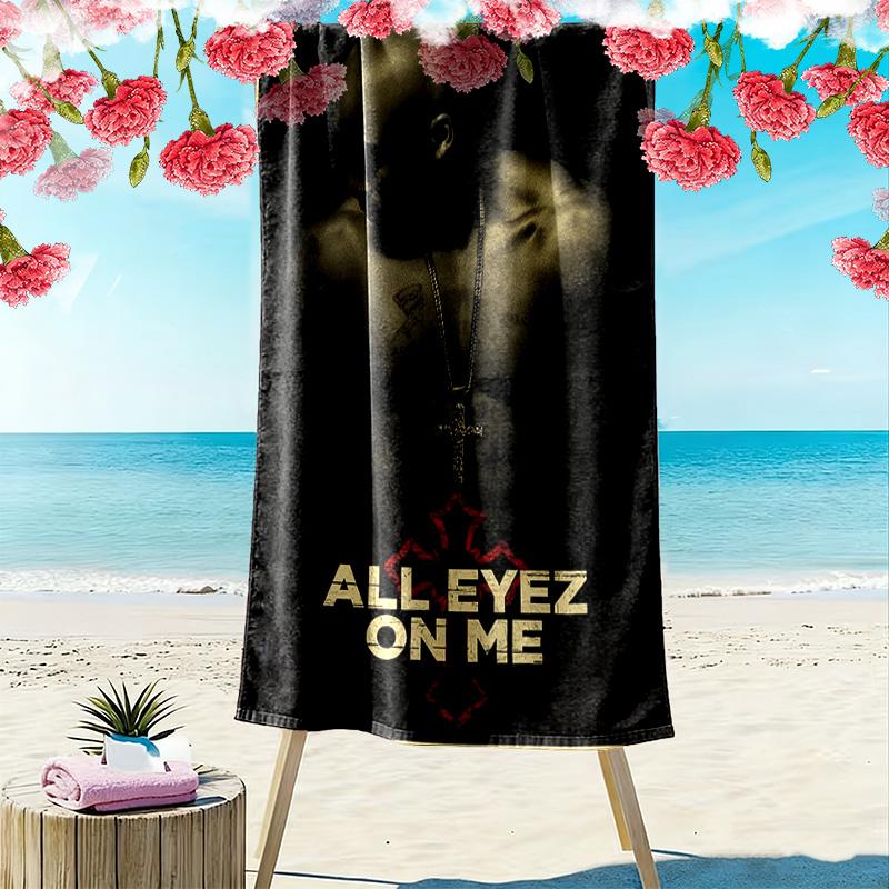 Faith Reflection: 2Pac's Spiritual Journey Beach Towel Outdoor Camping Beach Quick-drying Swim Towel Swim Absorbent Bath Towel Comfort Printing