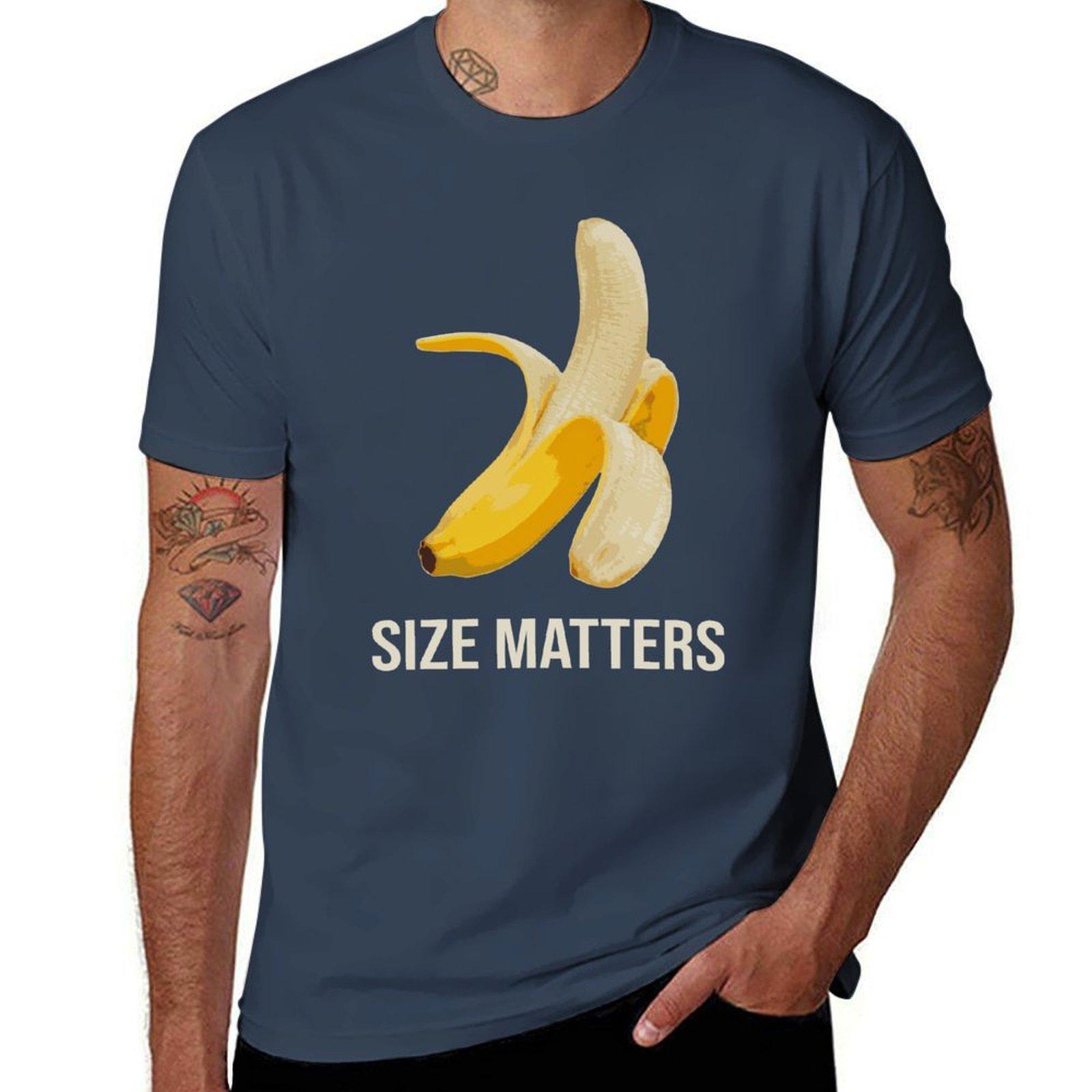 Banana Size Matters Funny Tshirt Sweat Resistant Workout Tee Shirt S