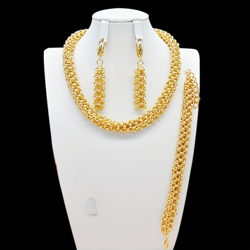 

Золотая цепочка, висячие серьги, браслет и ожерелье, простой креативный женский подарок в стиле панк, аксессуары для ночного клуба