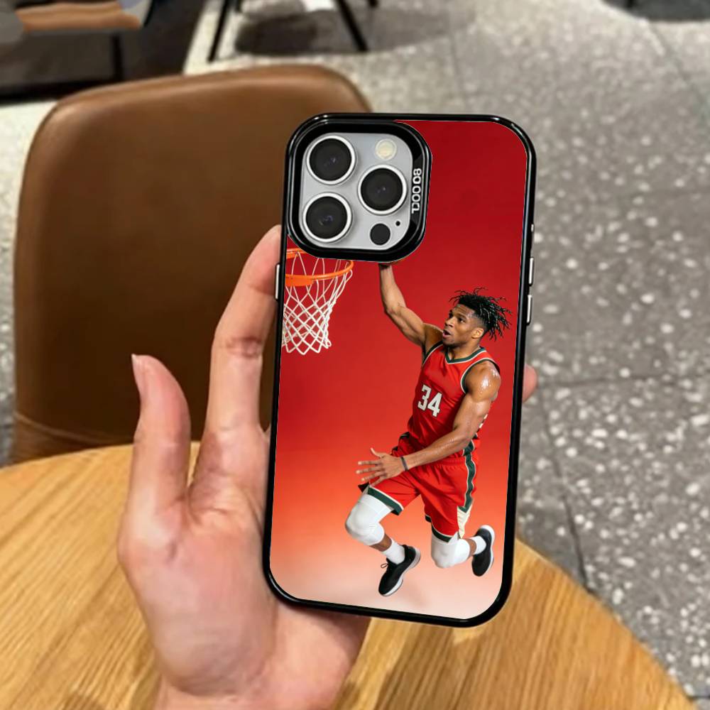 Basketball G-Giannis A-Antetokounmpo   Phone Case For iPhone17,16,15,14,13,12,11 Plus,Pro Max Colored Silver Plated Inside Cover