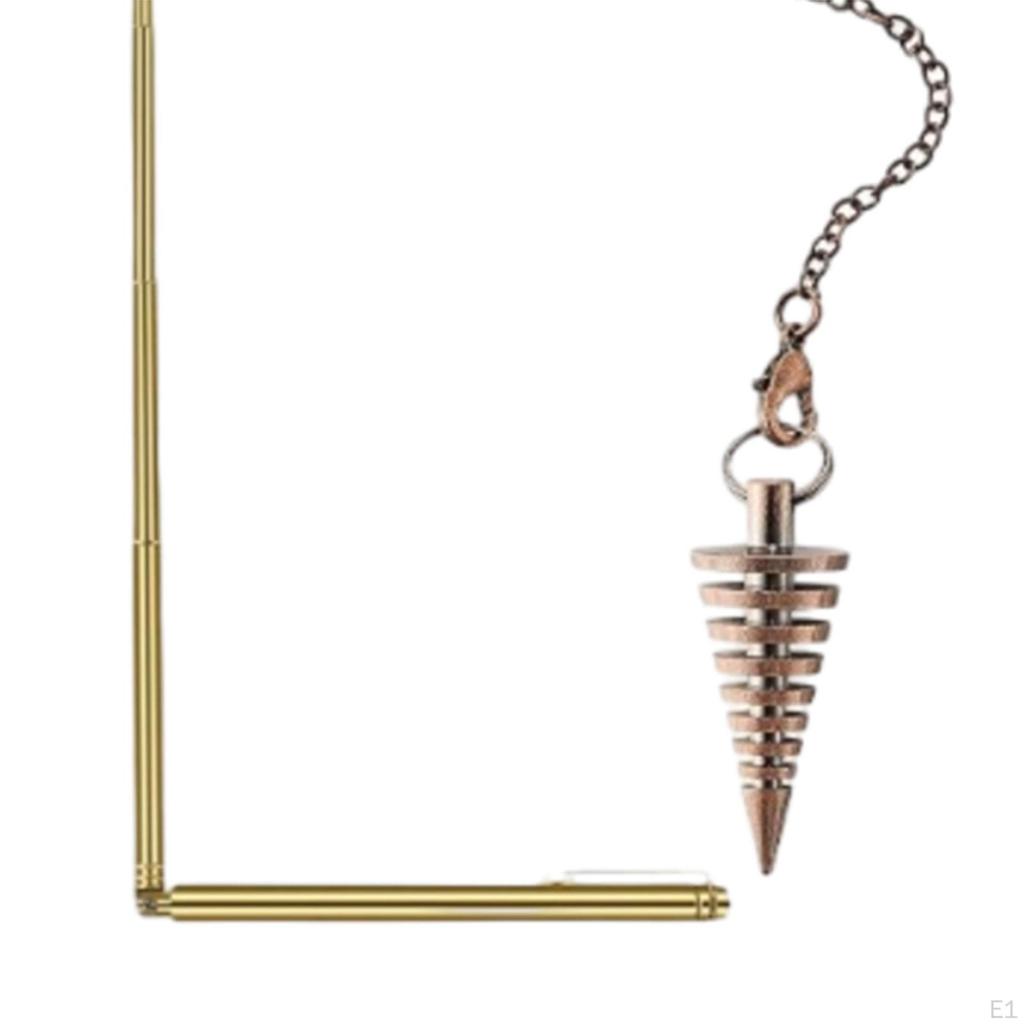 Ensemble de baguettes de sourcier en cuivre rétractable portable pratique pendule paranormal pendentif fortune