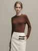 LENINA Beth Woolen Wave Neck Knit_Brown