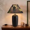 French Retro Mid-Century Wood Bedroom Lamp, Wabi-Sabi Style with Fabric Shade