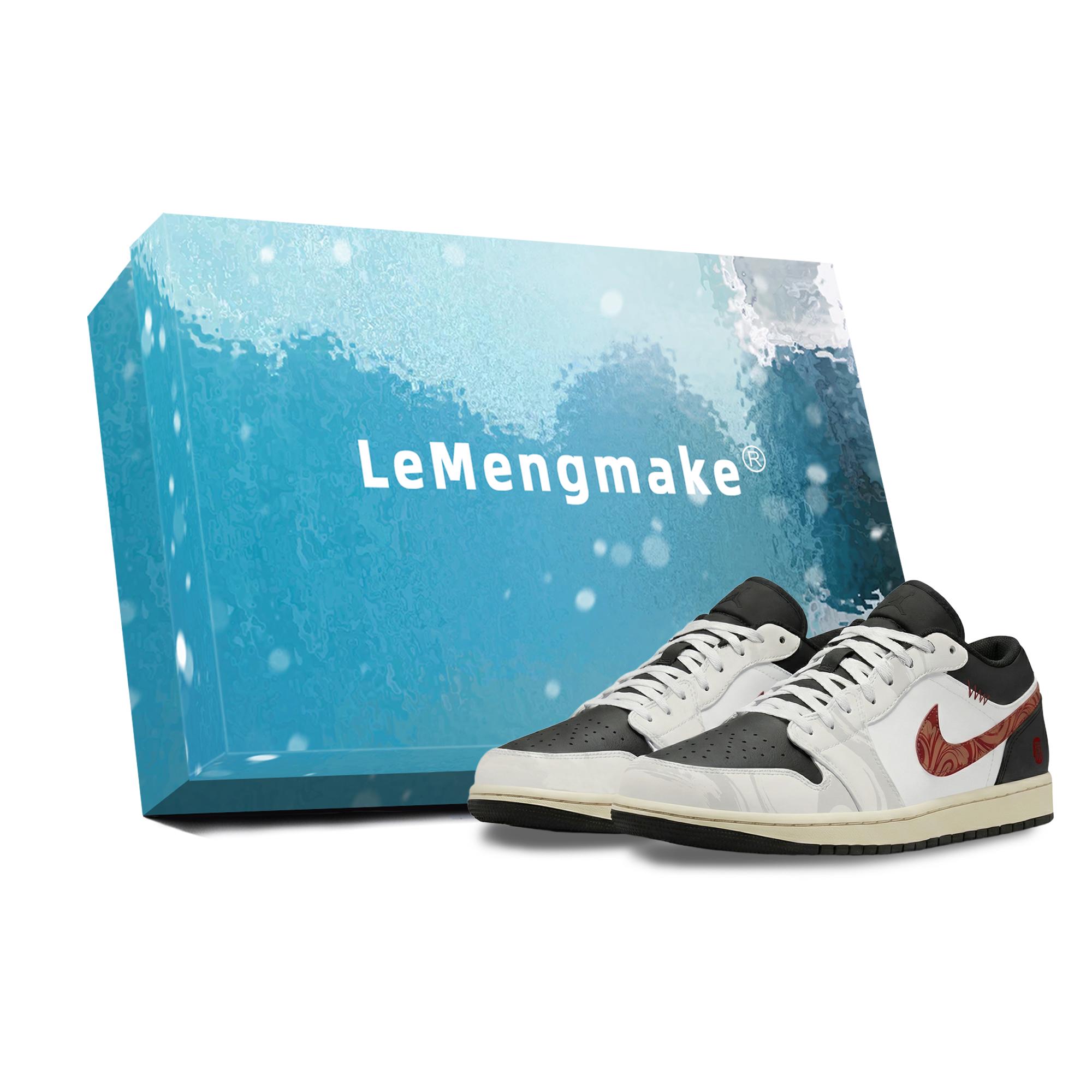 

Jordan Air Jordan 1 Lemon Joy Low top Vintage Basketball Shoes Unisex Black Gray 553558-040(Team399-S-BOX) 45