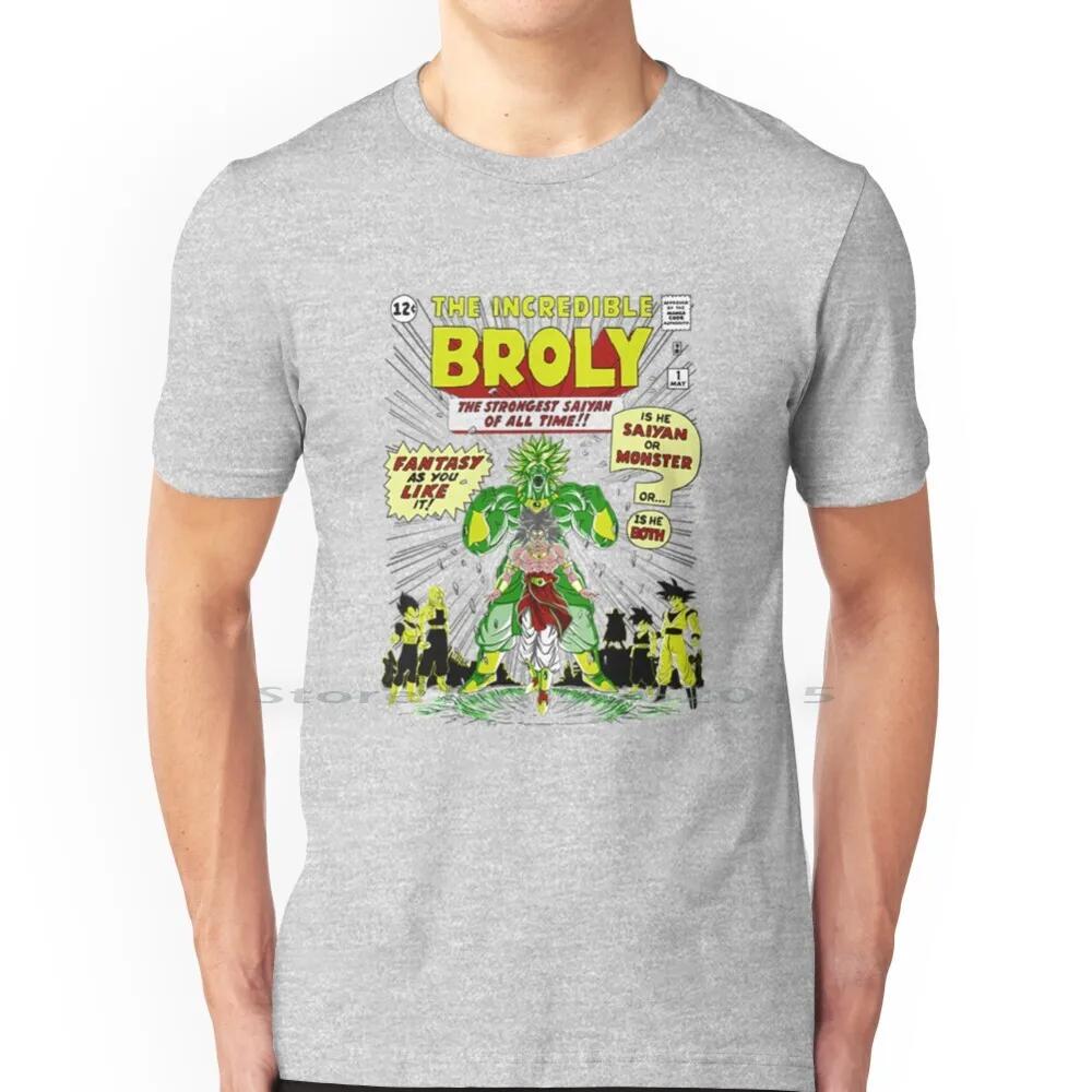 The Incredible Broly T Shirt 100 Cotton Rbrow Super Cartoons Animation Anime Manga Tv Z Broly Idea Quote Sayings Funny Humor