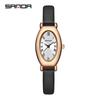 Sanda Gold Steel Band Women's Quartz Watch - Trendy, Waterproof, Simple Roman Dial, Leather Strap
