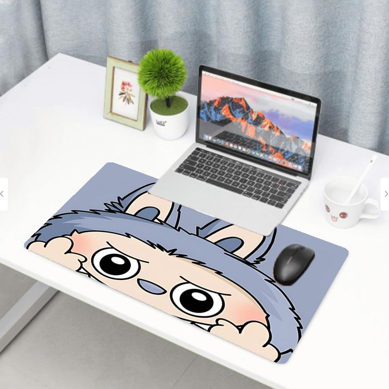 Labubu Print Mouse Pad, Anti‑Slip Desktop keyboard Mat, for PC Laptop Gaming Working Daily Use, Cool Festival Surprise Gift