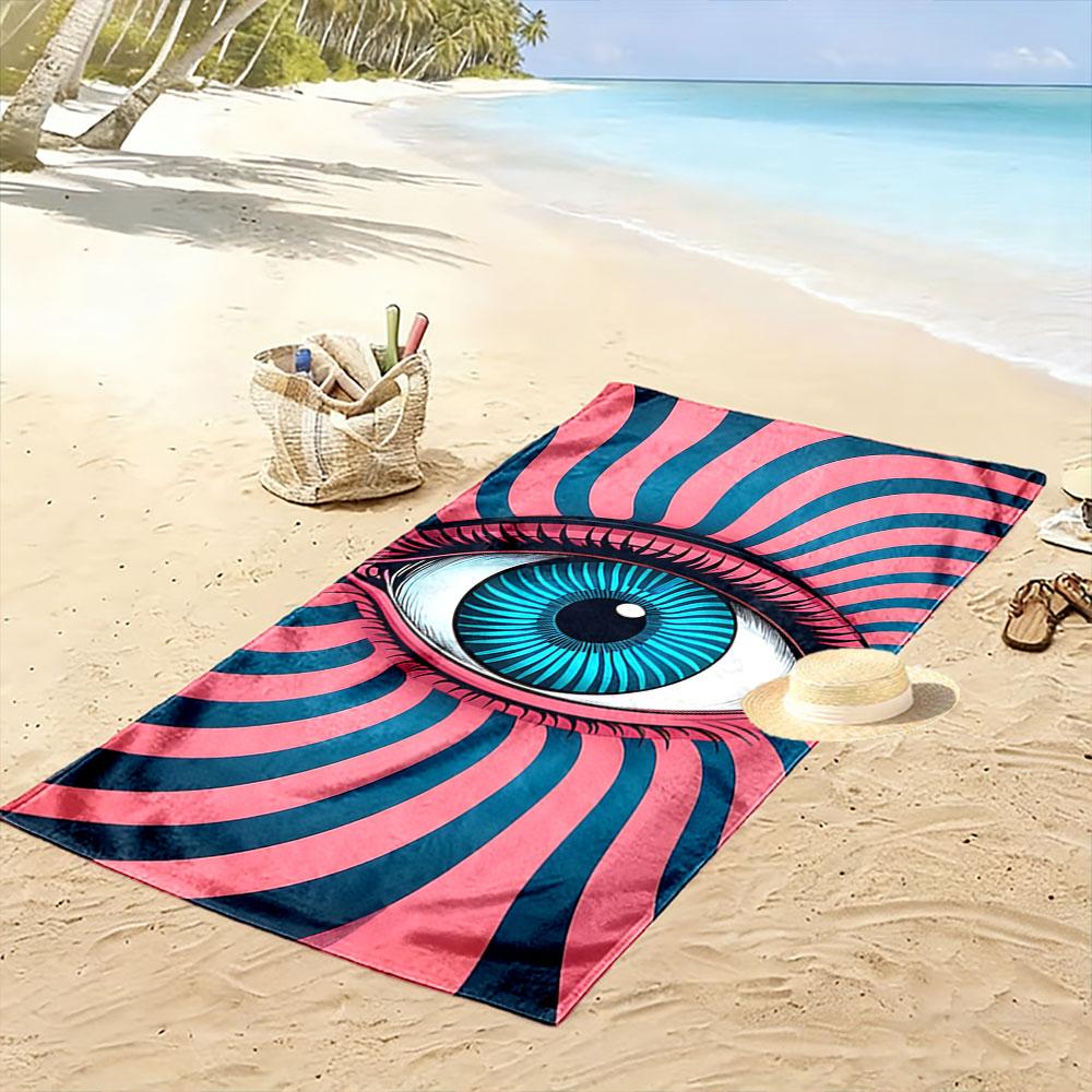 Hypnotic Eye Abstract Design Beach Towel Quick-drying for Travel Outdoor Sports Jogging Beach and Swimming