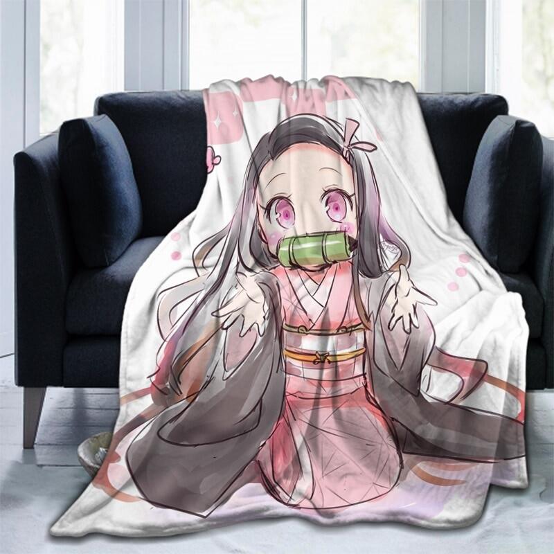 Demon Slayer Anime Bedding D Printed Quilt for Adults  Kids Soft Fleece Blanket Sofa Throw Size x Inches