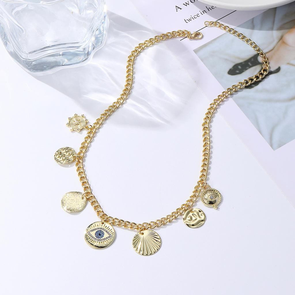 Necklace for Women Jewelry Necklaces Women Bohemian Metal Antique Coin Multi Pendant Necklace Beautiful Elegant Necklace for Her