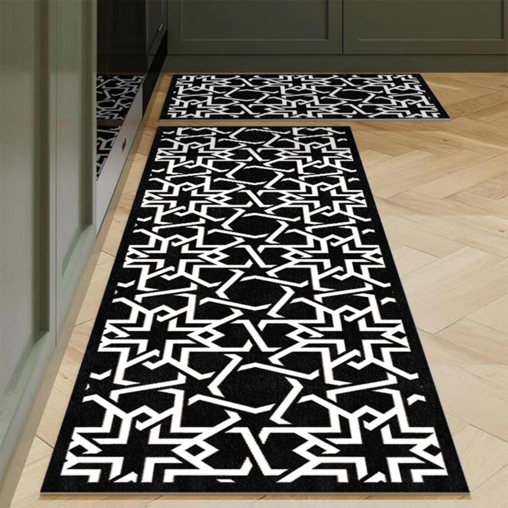 Moda Basit İskandinav Tarzı Mutfak Mat Halı Ev Tutun Halı Modern Ev Dekor