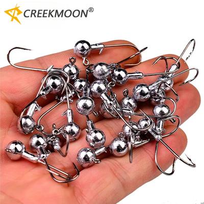 10Pcs 1-3.5g Crank Jig Head Hook Fishing Hook Head Jig Lure Hard Bait Soft Worm Fishhook Jig Hook for Carp Fishing