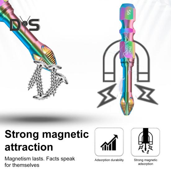 6/8Pcs High-Magnetic Screwdriver Drill Bit Set Rust-Resistant Universal Versatile Usage Strong Durability Anti-Slip Drill Bit Kit
