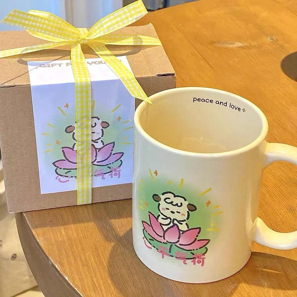 Cartoon Ceramic Mug High Looking Home Dormitory Breakfast Milk Cup Business Personal Gift Gift