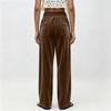 Pantalones Casuales de Terciopelo de Pierna Ancha con Cintura de Ajuste Holgado para Uso Diario
