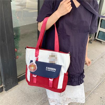 Student Party Handbag Female College Student Class Commuter Bag Simple Wind Large Capacity Tote School Bag Shoulder Bag