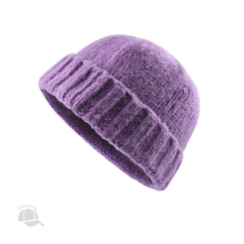 1pc Winter Warmth Beanies for Men Women Brimless Docker Hat Winter Watch Cap Sailor Outdoor Windproof  Rolled Cuff Harbour Hats