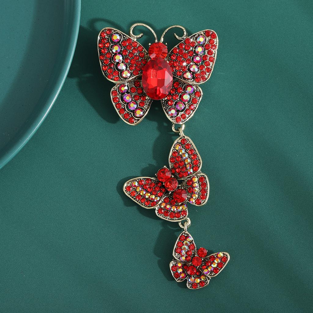 Rhinestone Butterfly Brooches for Women Unisex Insect Pin Event Party Funny Luxury Gifts Backpack Decoration Clothes Accessories