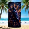 1Pc Mystical Raven Artwork Beach Towel Quick Dry Multiuse For Beach Pool Gym Yoga Home Travel Christmas Halloween Xmas Gift G126