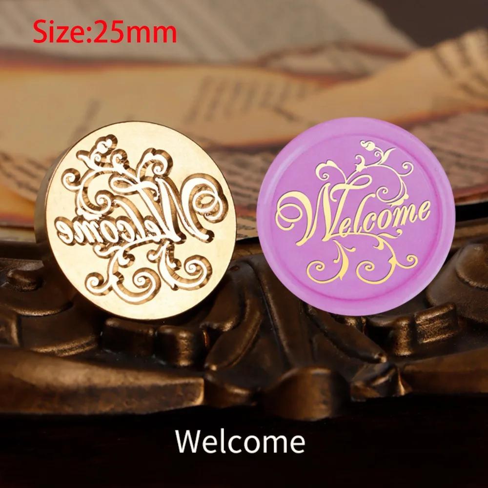 Wooden Wax Sealing Stamp Handle Brass Sealing Wax Stamps Head Retro Rosewood Handle Wax Seal Copper Head for Scrapbooking