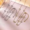 2PCS Hollowed Out Clover Long Collarbone Chain Necklace, Women's Minimalist Clover Bracelet