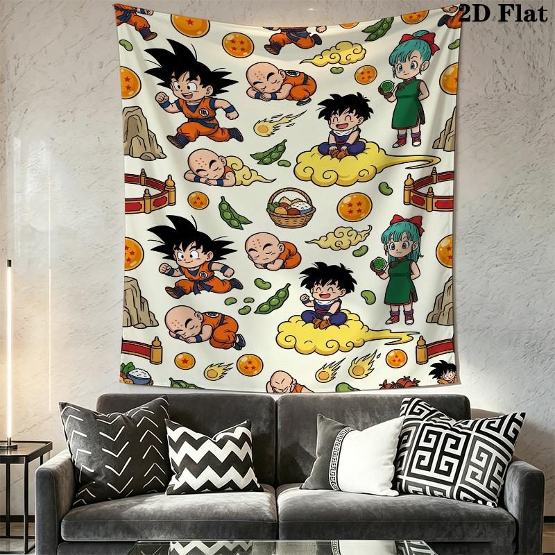 Dragon Ball Wall Tapestry Aesthetic Wall Hanging Printed Fabric Blanket Decorative Tapestries for Bedroom Living Room Home Decor