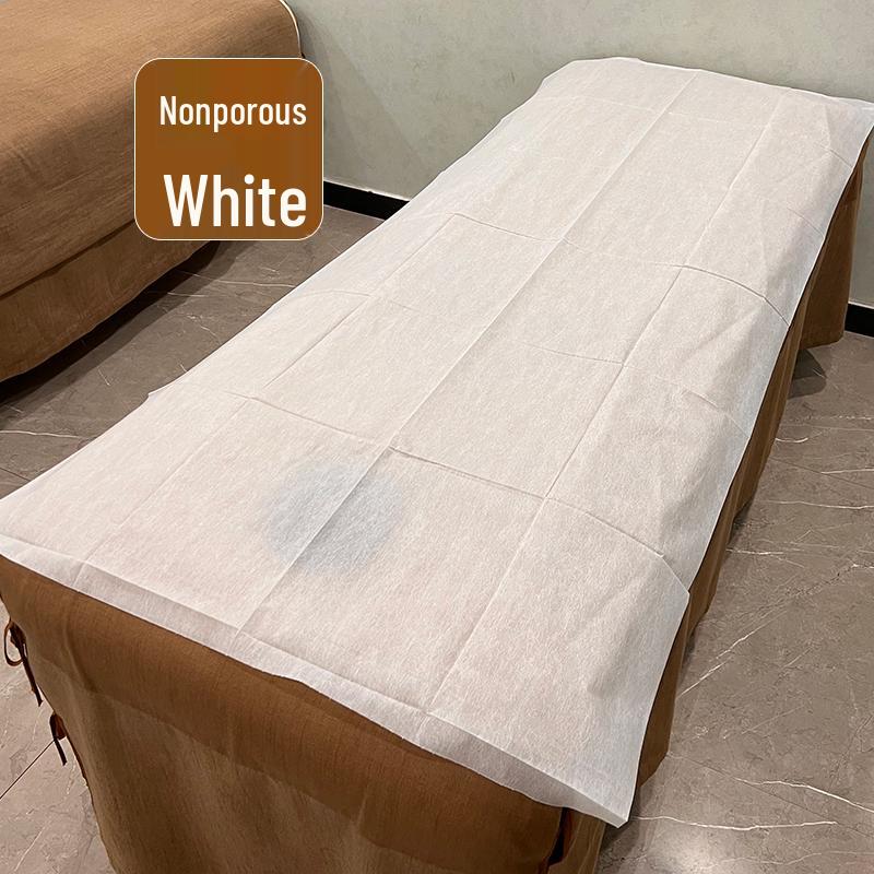 100 Disposable Non-Woven Waterproof & Oil-Proof Massage Bed Sheets with Hole - Thickened for Beauty Salons