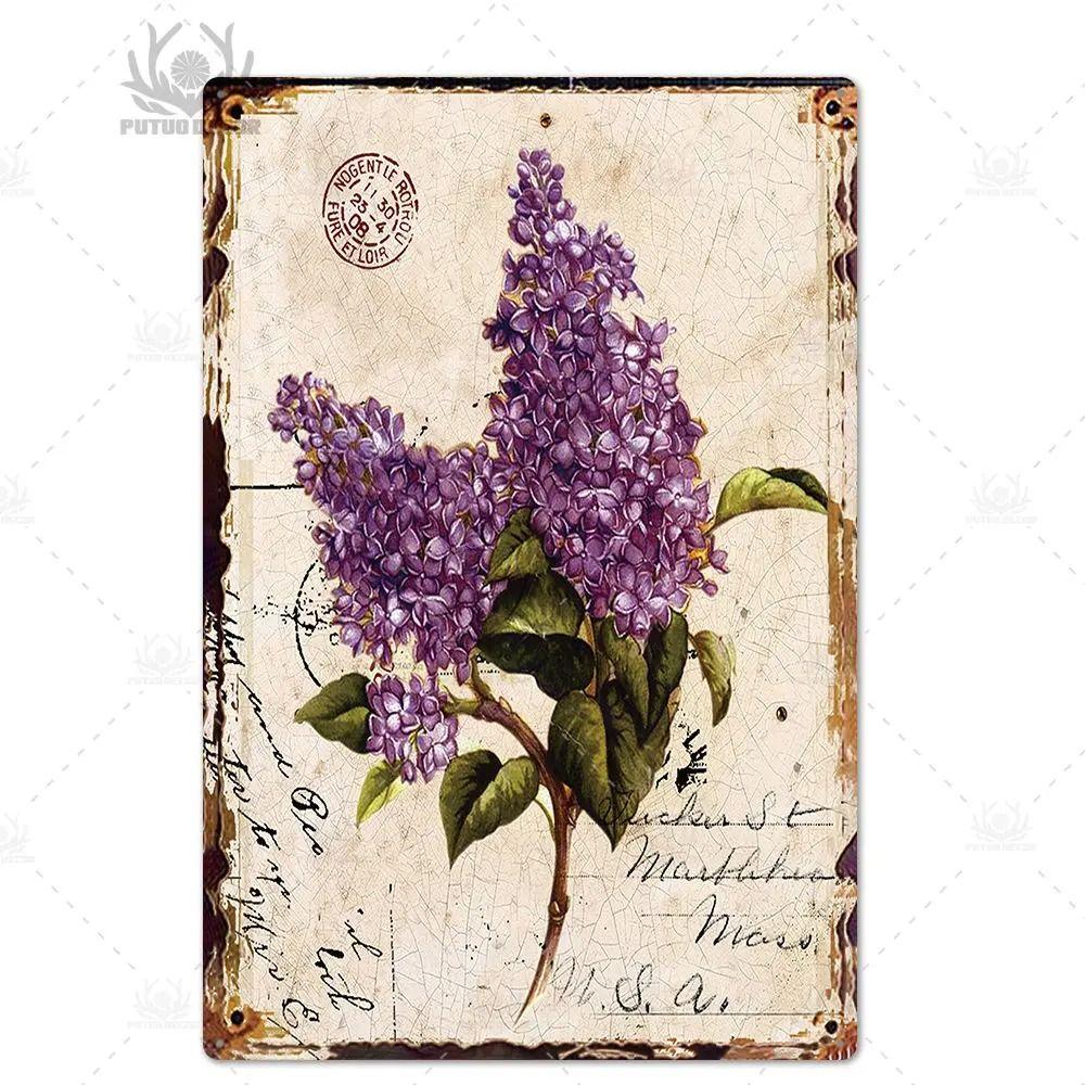 Plechový znak ve stylu Provence, Francouzské venkovské kovové nástěnné umění 20x30cm