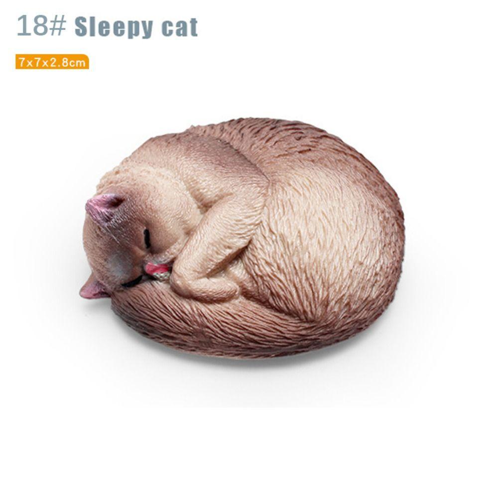 PVC Simulation Cat Model Sleepy Stretching Cat Devon Curly Cat Cat Action Figures Lifelike Realistic Pet Figurines Kids Doll Toy
