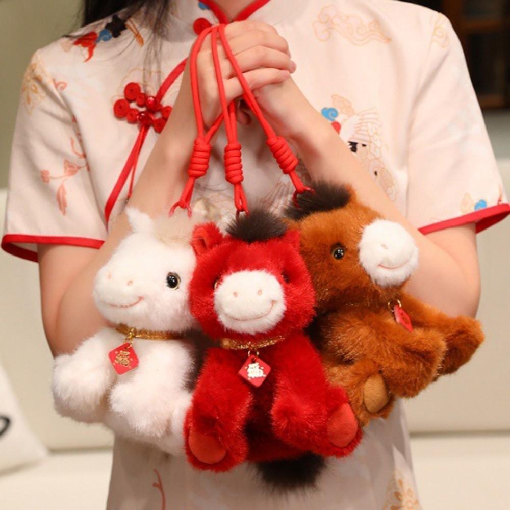 Good Luck Lucky Horse Plush Toys Cute Zodiac Pony Figurine 2026 Horse Plush Doll  Festive Decor