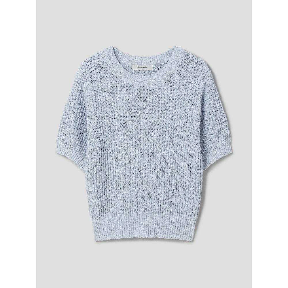 8SECONDS Round Neck Short Sleeve Pullover Sky Blue