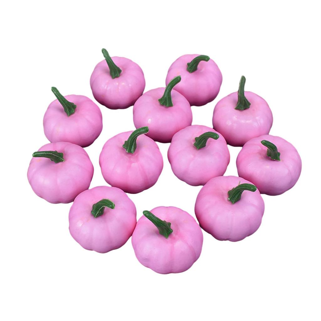 12x Fake Pumpkins Model Artificial Vegetables for Halloween Kitchen Autumn