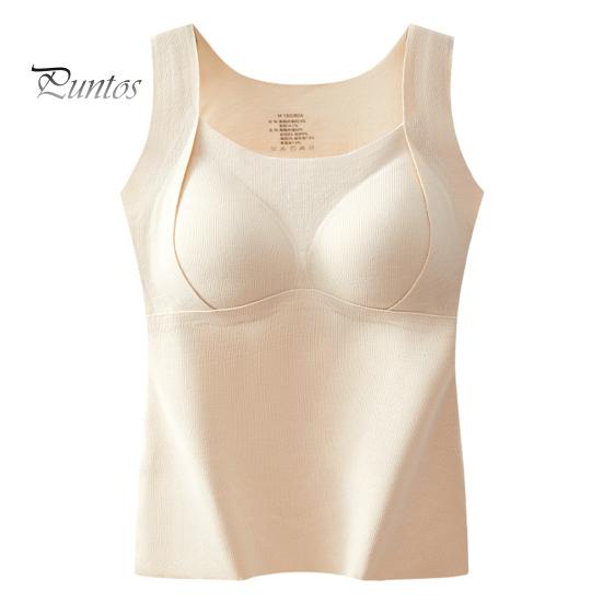 Vestă de fund Forma de cupă 3D Căldură Confortabilă cu autoîncălzire Top termic căptușit fără sudură Toamnă iarnă Vestă de bază