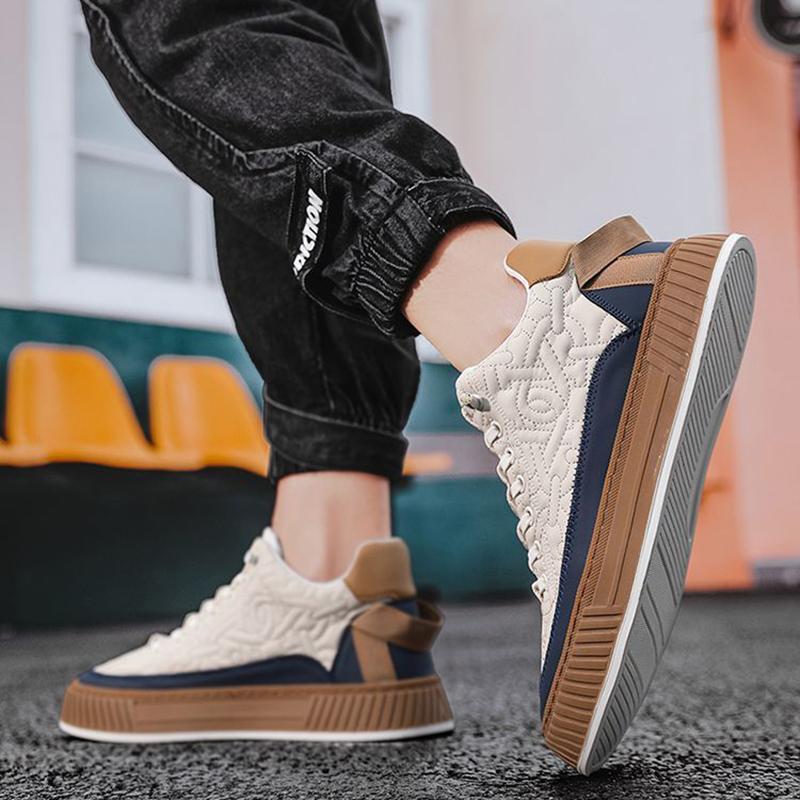 Men's PU Leather Dress Sneakers Simple Soft Casual Shoes for Men Low Top Business Casual Shoes for Men Casual Sneakers for Men