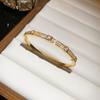 Fashionable 18k Gold Plated Zircon Bracelet With Retro Style For Casual Wear And Gift