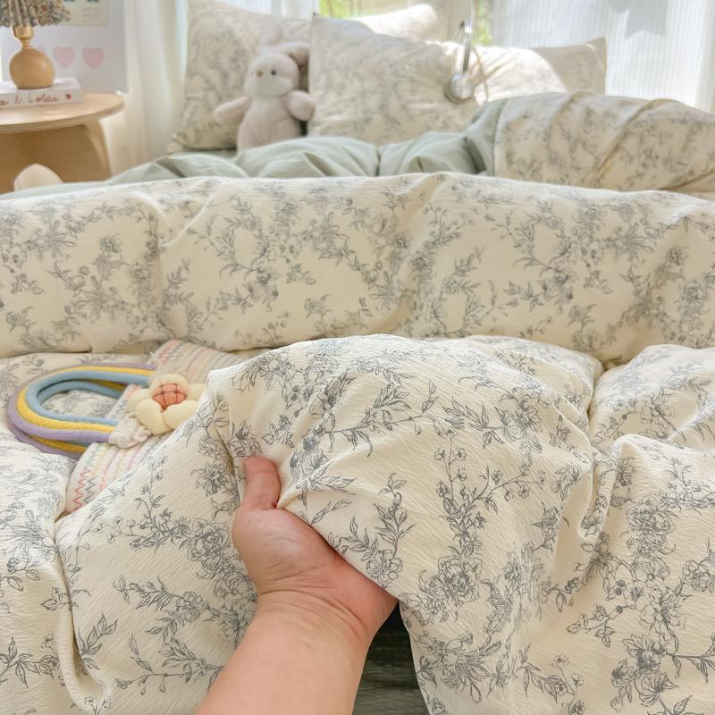 French Style Floral Bedding Sets 2025 New Soft Bed Sheet Set Woman Duvet Cover For Girls With Pillow Covers Quilt Cover