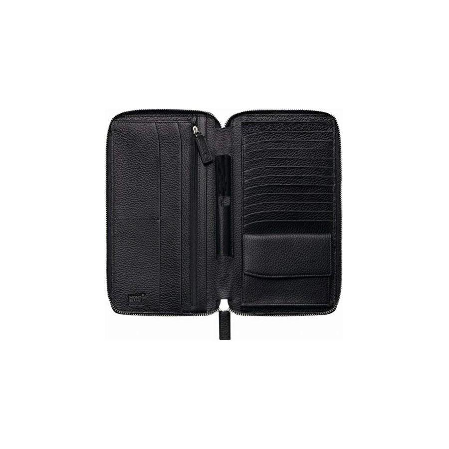 Montblanc Meisterstück Long Zipper Leather Wallet Men wallet Black 113304