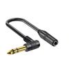 Dual channel Guitar Extension Cord Mono 6.35 TRS Male to 6.35mm Elbow 6.5 TRS Female Audio Cable 0.1m for Amplifiers Pianos HomeGood product