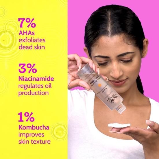 Chemist at play Pleťový toner s kyselinou glykolovou pro jemnou exfoliaci a hydrataci pleti | Obsahuje 7 % AHA, 3 % niacinamid a 1 % Kombucha | 150 ml