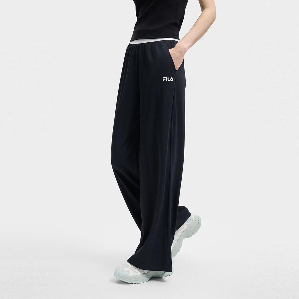 FILA Original Fashion Classic Retro Sports Casual Relaxed Versatile Comfortable Knit Pants Women bottoms Black F51W629602FBK