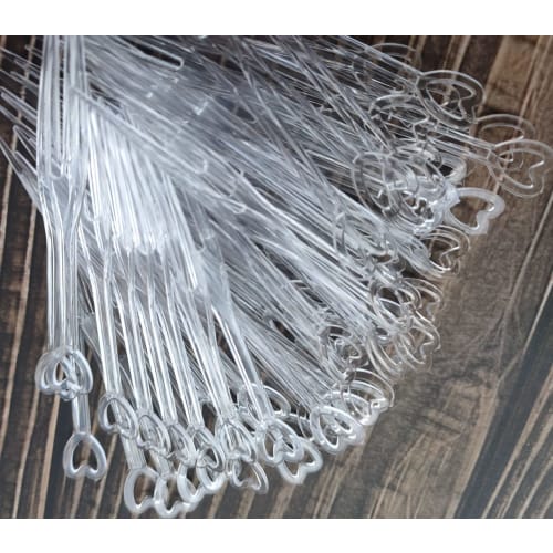 500 Disposable Plastic Cocktail Picks, Fruit Forks, Clear Heart Shape, Mini Cake Forks, Sticks, Party Supplies, Tasting, Appetizer Plates, Picks, Dess