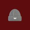 Sweet Heart Embroidery Knit Beanie Women Warm Winter Hat Adjustable Cute Student Cap