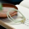 Fresh Hetian Jade & 925 Silver Double Circle Bracelet with Luck Beads