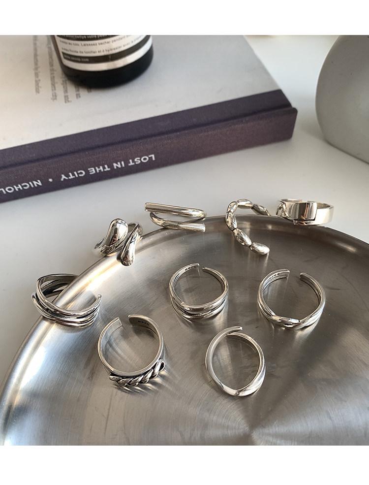 S925 Sterling Silver Retro-Style Heavywork Index Finger Ring