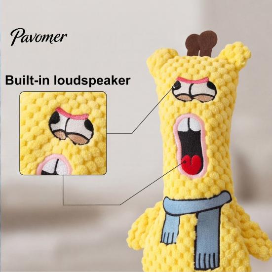 Pet Playtime Supplies for Home Stuffed Animal Dog Toy, Squeaky Plush Chew Funny Cartoon Soft Pineapple Velvet Toys Bear Bunny Deer Design, Teething