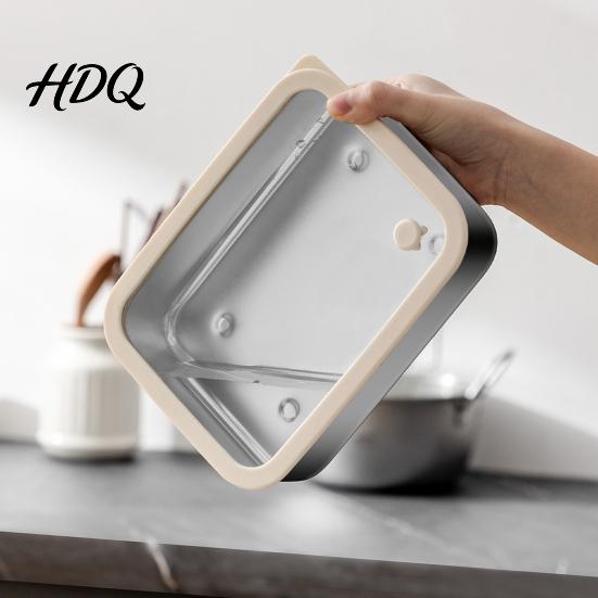Clear Lid Food Storage Trays 304 Stainless Steel Containers with Lids Leakproof Meal Prep Boxes Leak Proof Bowls Dishwasher Safe Stackable
